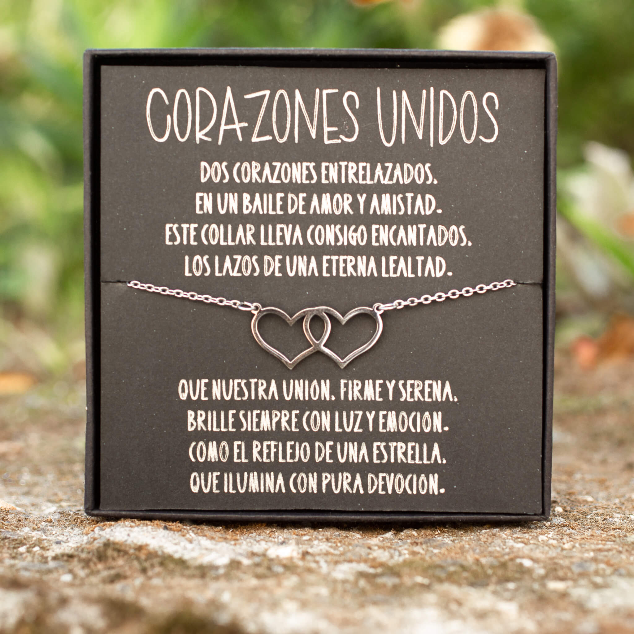 Corações unidos | Colar | Caixa de presente | Equivalente
